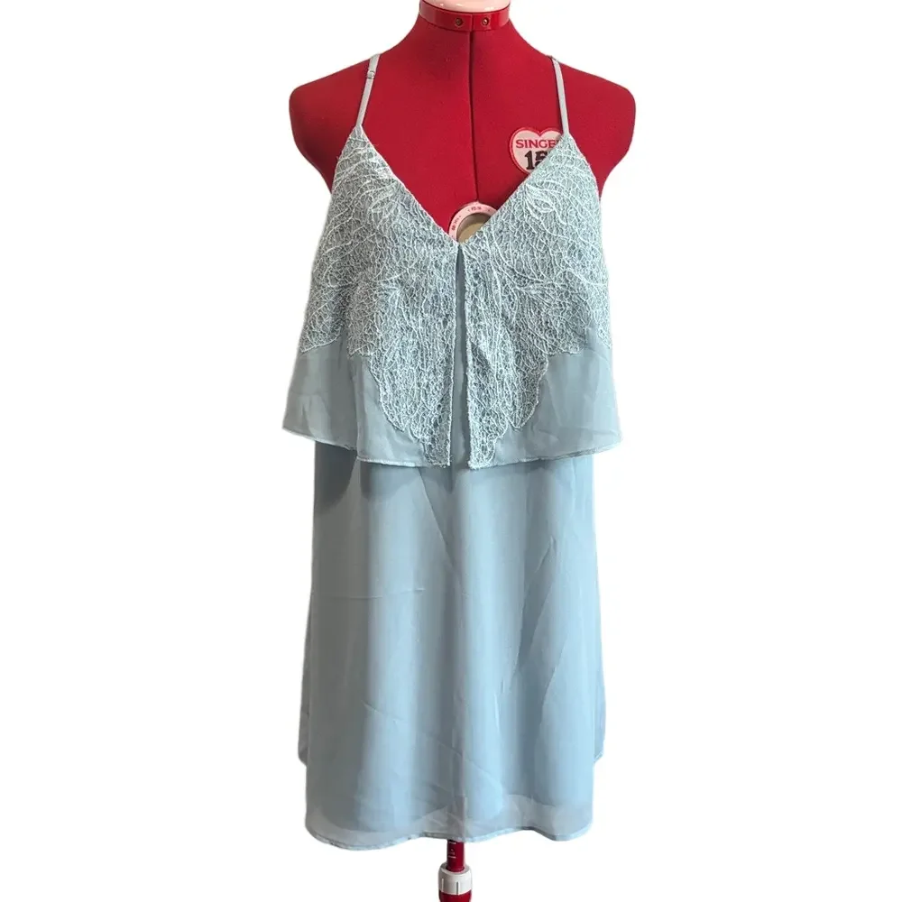 Marciano Light Blue Lace Overlay Chemise MM234 - Picture 1 of 12